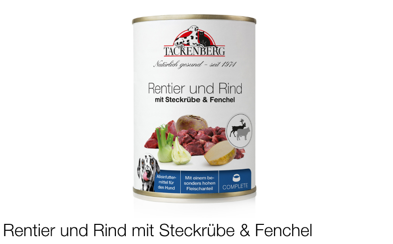 Rentier und Rind mit Steckrübe und Fenchel