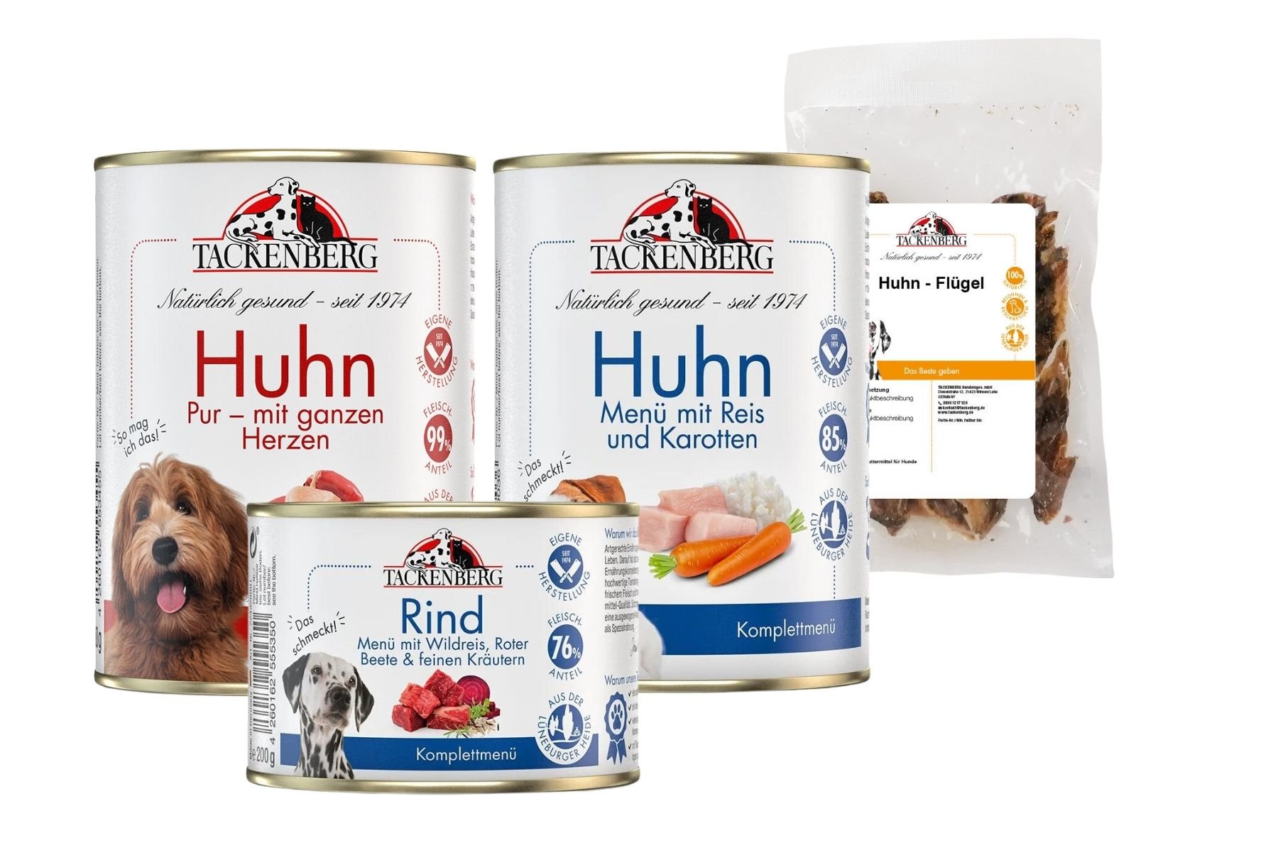 Produkt Bild Huhn & Rind  Nassfutter Probierpaket für Hunde