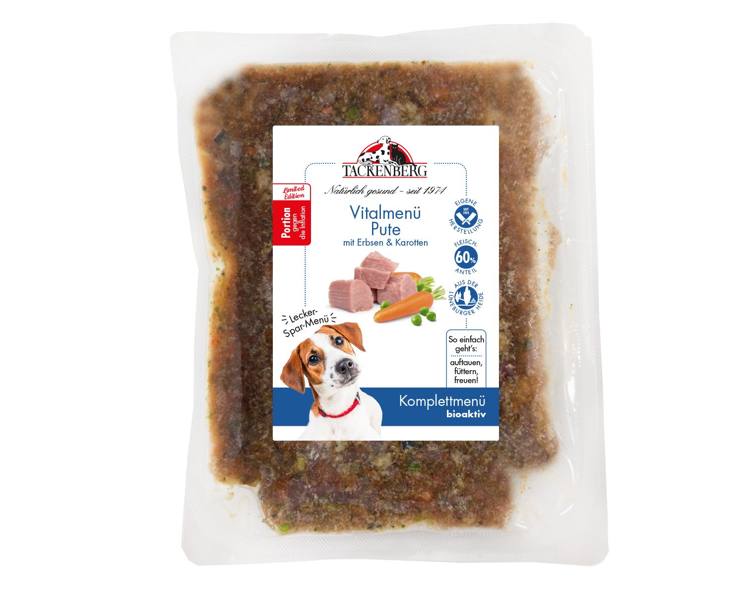 BARF-Vitalmenü für Hunde von der Pute | Online bei Tackenberg