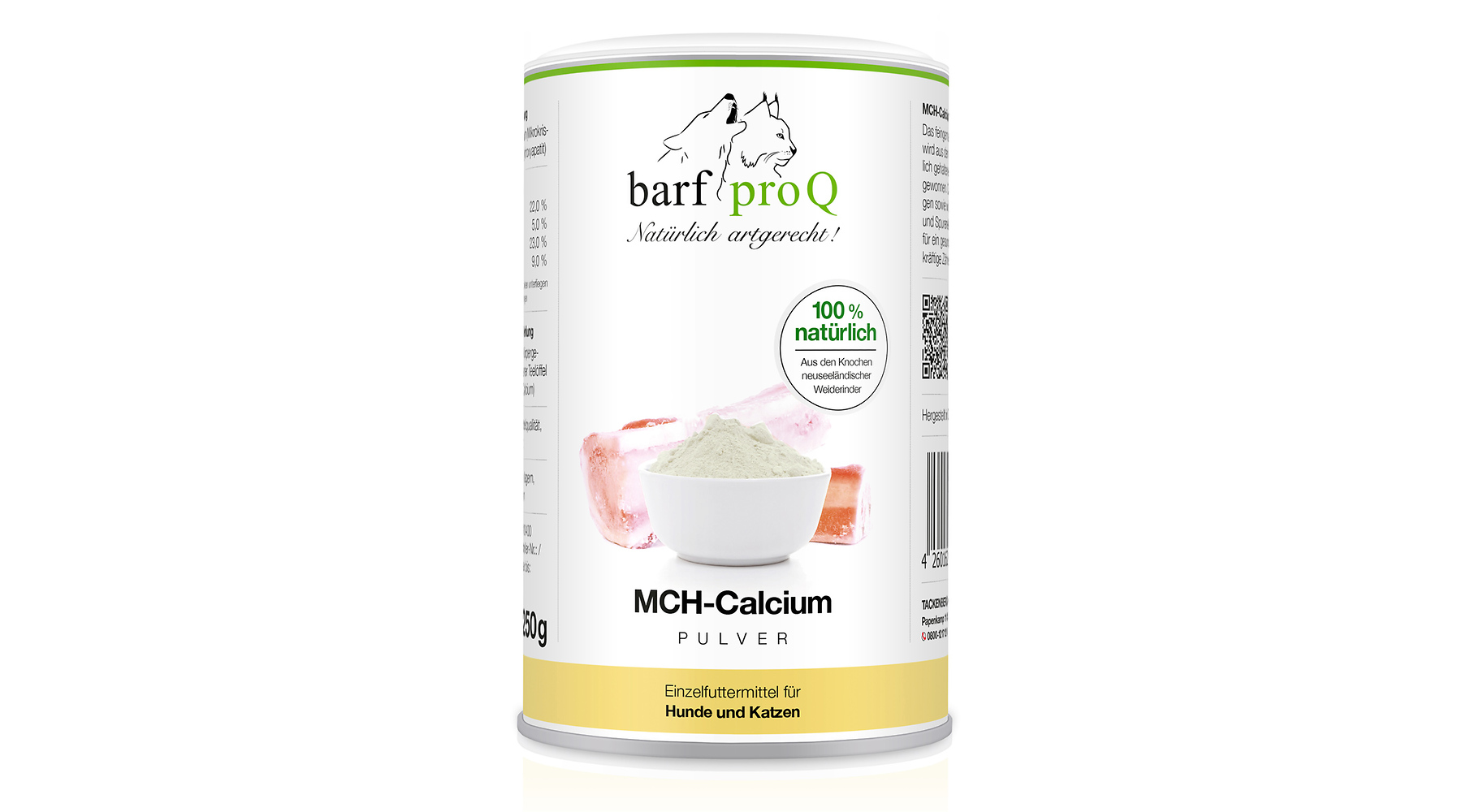 Produkt Bild Calcium Pulver für Hunde: barf proQ MCH-Calcium