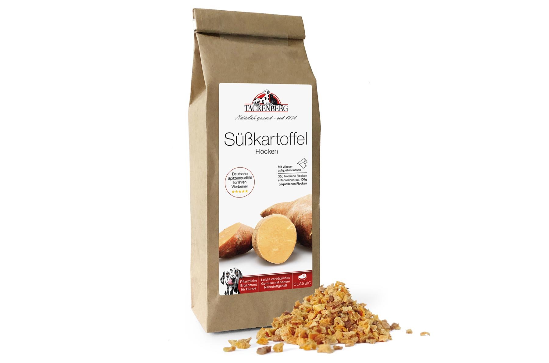 Produkt Bild Süßkartoffel Flocken für Hunde von Tackenberg