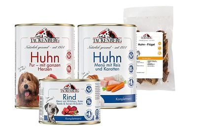 Huhn & Rind  Nassfutter Probierpaket für Hunde