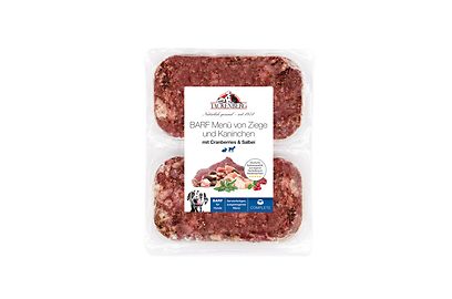 BARF Menü - Ziege mit Kaninchen, Cranberrys und Salbei, 28 x 500 g