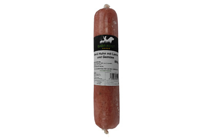 Barf-Kost, Menü Huhn mit Lamm und Gemüse