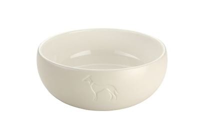 Keramiknapf für Hunde in weiß