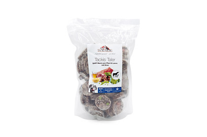 Tackis Taler, BARF Menü vom Pferd & Lamm mit Hirse, 1.600 g
