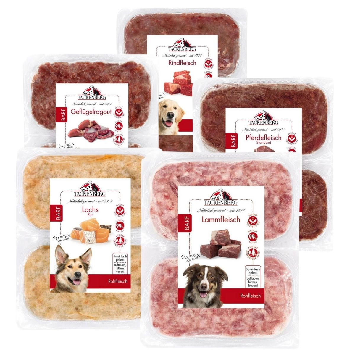 Barf Premium Mix-Paket für Hunde. 5kg Barf Fleisch für Hunde